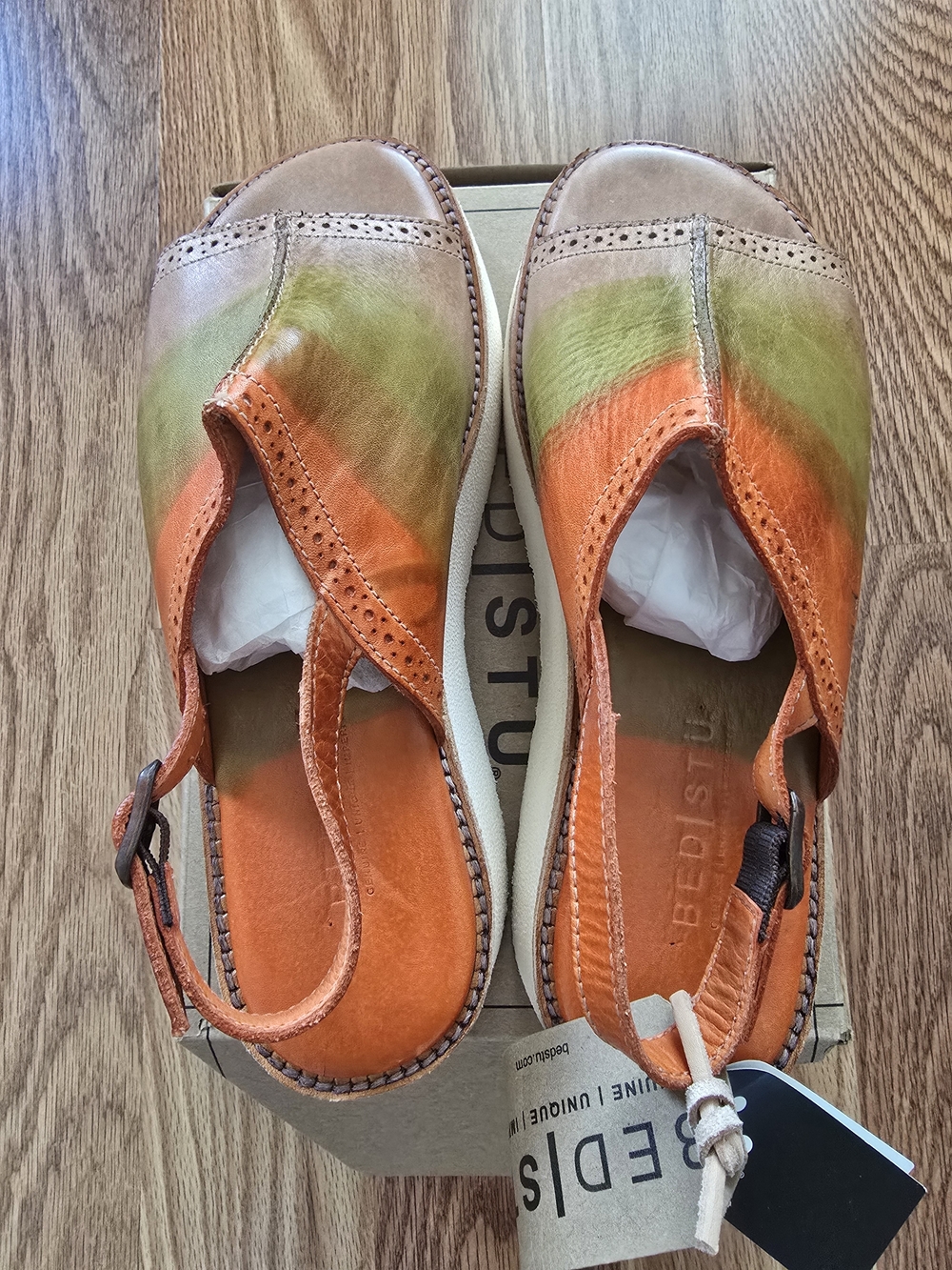 Womans Brand New Size 8.5 Bed|Stu LIBRARY MELON ID SANDALS. PLATFORM SANDAL 🤩 - Picture 12 of 16